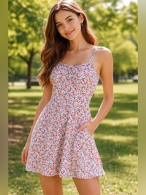 Treasure Bond Floral Spaghetti Strap Dress NWT size 16